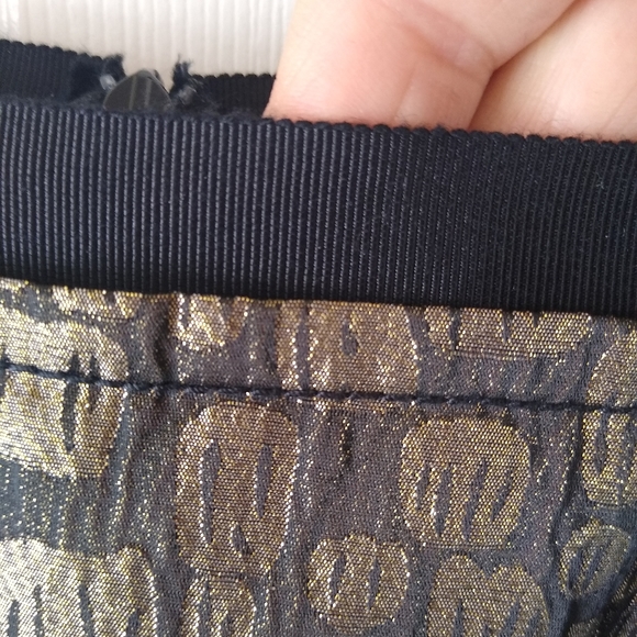 Loft Dressy Gold and Black Straight Skirt Size 2 - Picture 2 of 6